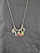Vintage  Reminiscence Paris Silver Necklace Enamel Charm Sterling Hallmarked Zoe