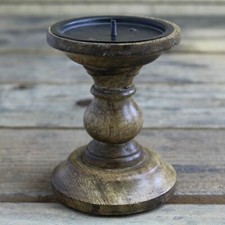Traditional Wooden Candlestick - Handcrafted Wood Candle Stick Holder - Natural