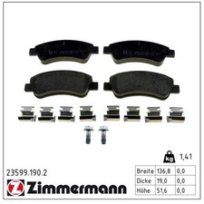 Front axle brake pad set - front,