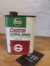 Vintage Castrol Girling crimson brake clutch fluid oil tin