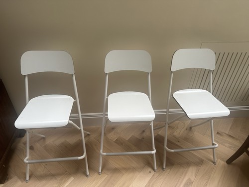 Three ikea bar stools - ikea, white