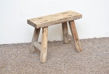 small vintage wooden milking stool rustic  Scandinavian style - FREE POSTAGE