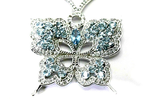 Silver necklace topaz - silver,