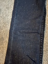 Topshop Blue Glitter Skinny Jeans W28  L32