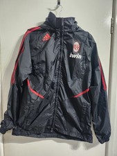 AC Milan 2009/10 Adidas Rain Jacket - Black Size 2XL Ladies Bench Training 