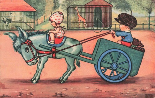 Vintage dutch children donkey - vintage,