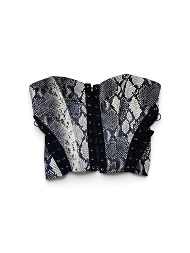 Tic toc snakeskin corset top - tic,