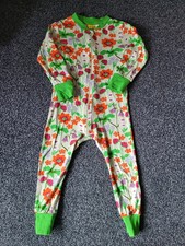 Duns Sweden Scandi Organic Zip Suit Green Red Pink Purple Floral 98 2 3 Years