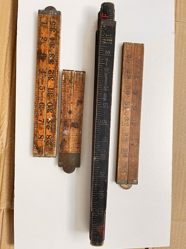 Rabone vintage boxwood rulers - rabone,