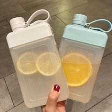 450ML Travel Reusable Sports Flat Water Bottle Plastic Drink Bottle Juice Cup