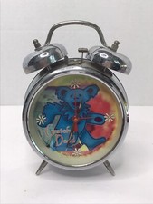 Rare Grateful Dead Dancing Bear vintage Twin Bell Alarm Clock 2001 READ