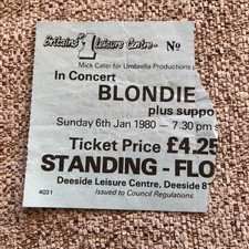 Blondie Debbie Harry ticket Deeside Leisure Centre Chester 06/01/80