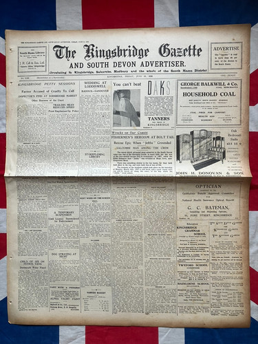 1938 south devon newspaper - 1938,