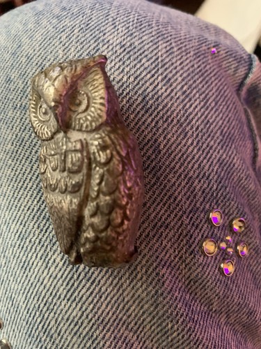 Pewter owl figurine vintage - pewter,