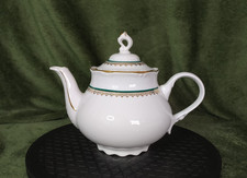 Thun Porcelain Teapot Bohemia Czech Republic White Gold Trim Vintage