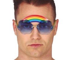 Rainbow cloud shaped Sunglasses fancy dress joke Novelty Glasses Gay Pride LGBT