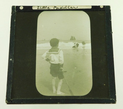 Antique glass photographic - b&w,