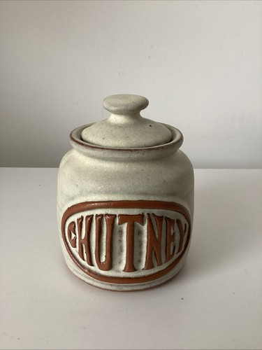Stoneware lidded chutney jar - lidded,