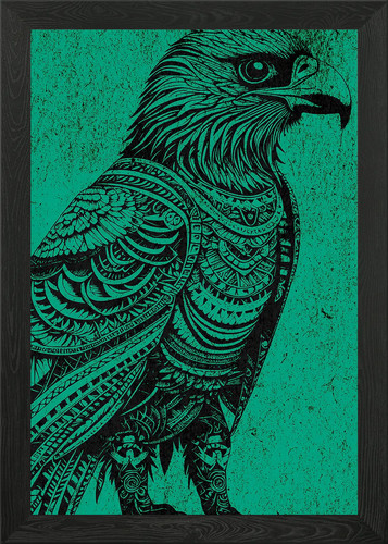 Haida eagle blue framed - framed, wall