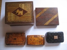 Antique Treen Burr Wood Snuff Boxes Georgian/Victorian & Other Treen.