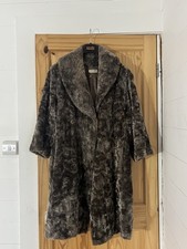Vintage Kaliko Crushed Velvet Faux Fur Women’s Coat Large  