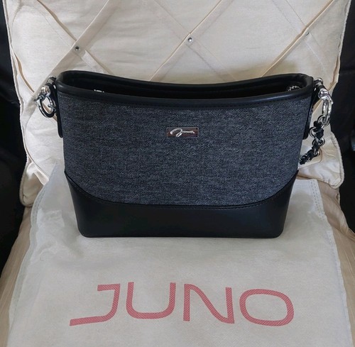Juno black grey faux leather - juno,