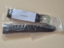 Brand New Seiko Sportura 21mm Black/Red Calf Leather Strap No. L01M011J9