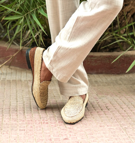 Men hand woven raffia - men's, hand-woven