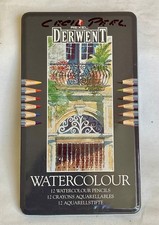 12 Derwent Rexel Watercolour Pencils in Tin - Unused