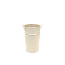 Cream Zinc Vase - 20 x 13cm -