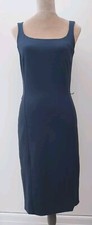 Long Tall Sally Ladies Dress Navy Blue Ink Size 8 Lined Straight Pencil Smart 