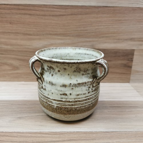 Studio pottery handled vase - pottery,