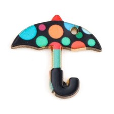 10 x Fun Black Spotty Umbrella