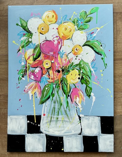 Abstract fun flowers original - abstract,