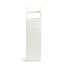 Bathroom Tidy Cupboard with Toilet Roll Holder White Storage Unit MDF