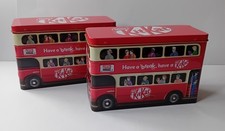 Kit Kat London Red Bus Tin. 2 x Double Decker Bus No 18 Route 2019 Empty