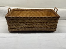  Vintage Woven rattan  basket with handles Vintage Homeware Vintage Autumn Decor