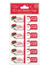 12 Christmas Card Pegs On