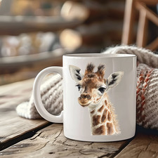 Giraffe Design Mug. Coffee Tea Mug With  Watercolour Design Ceramic Coffee Mug