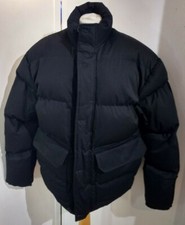 Zara Black Quilted Puffa Coat - Medium