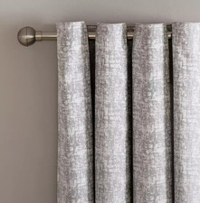 Argos Home Eyelet Curtains 168x183CM Grey Jaquard Fully Lined Home Decor Pair