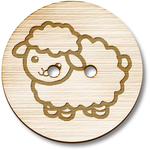 Cute sheep standing - sheep, wooden