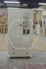 HANDMADE FLORIDA 2 DRAWER MIRRORED GENTS WARDROBE IN IVORY (NOT FLATPACKED)