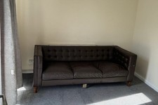 Brown leather sofa - brown,
