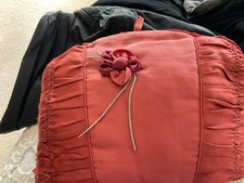 Vintage dark pink heavily padded satin tea cosy