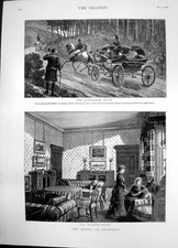 Antique Old Print Queen Balmoral Drawing Room Afternoon Drive Carriage 1882