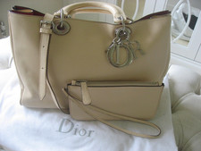 Christian Dior DIORISSIMO Medium Leather Tote Hand Bag ?Strap, Pouch & Dust Bag