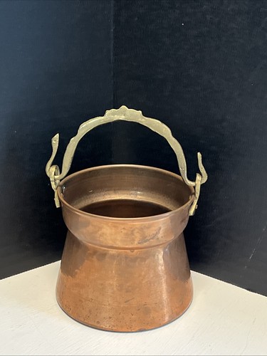 Vtg turkish solid copper pot - turkish,
