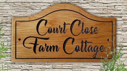 Personalised oak carved house - personalised,