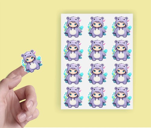 X24 hippo costume sticker - hippo,